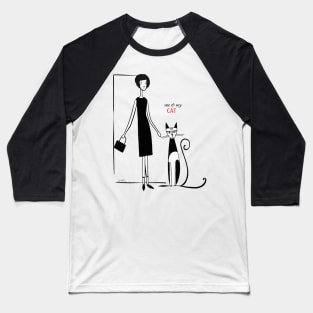 Me & My Cat Lover Retro Mid-Century Modern Baseball T-Shirt